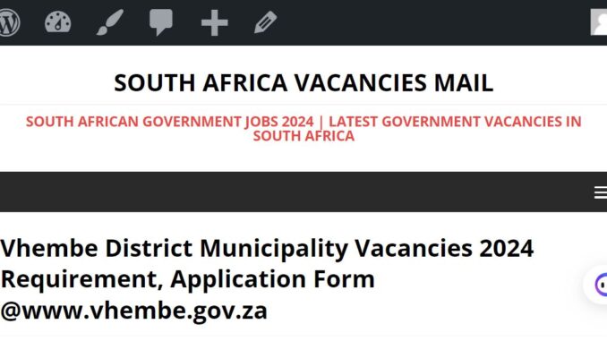 Vhembe District Municipality Vacancies 2024